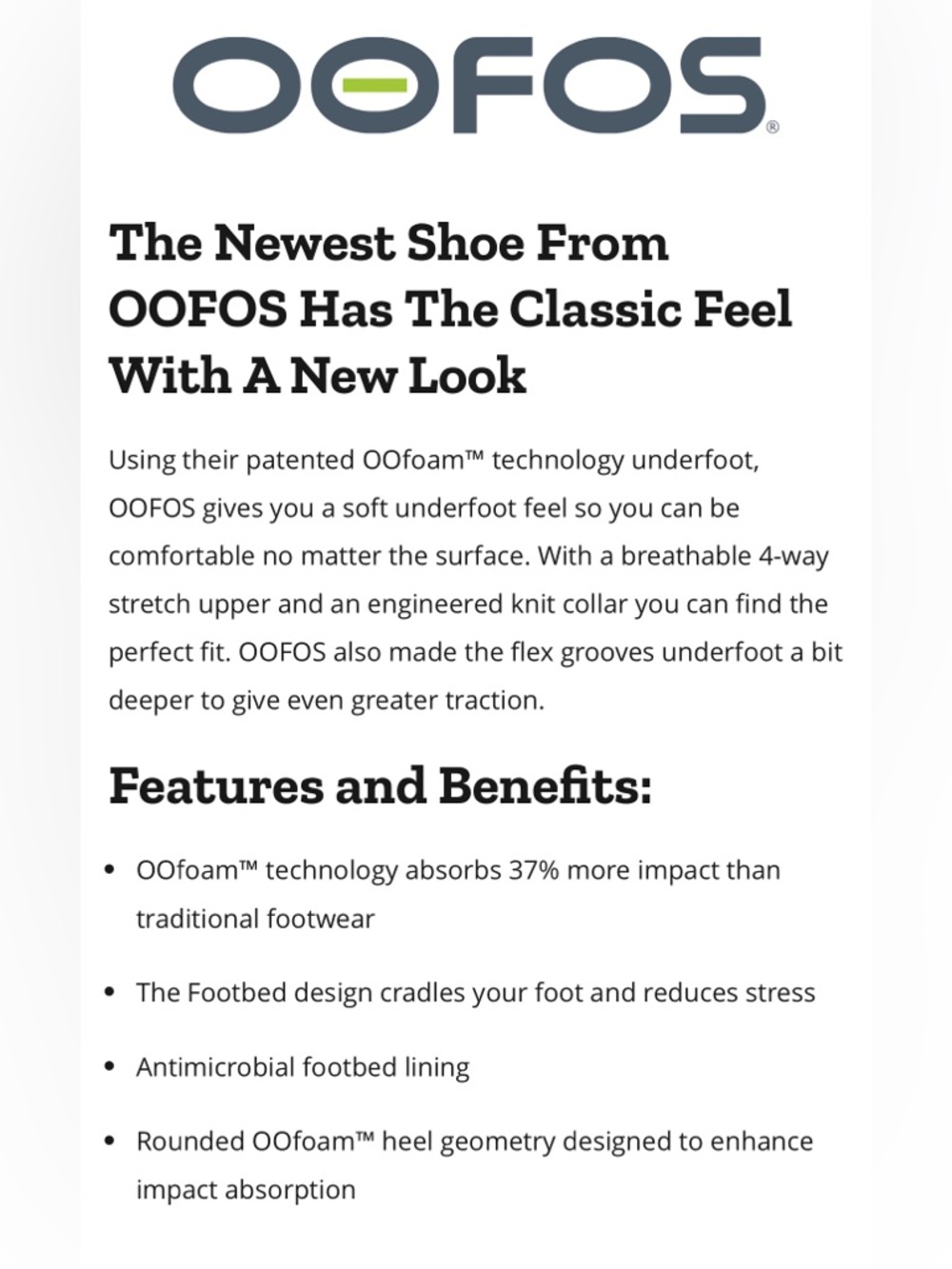 Oofos New Sample OOFOS OOmg Sport LS recovery shoes in black - Picture 2 of 10